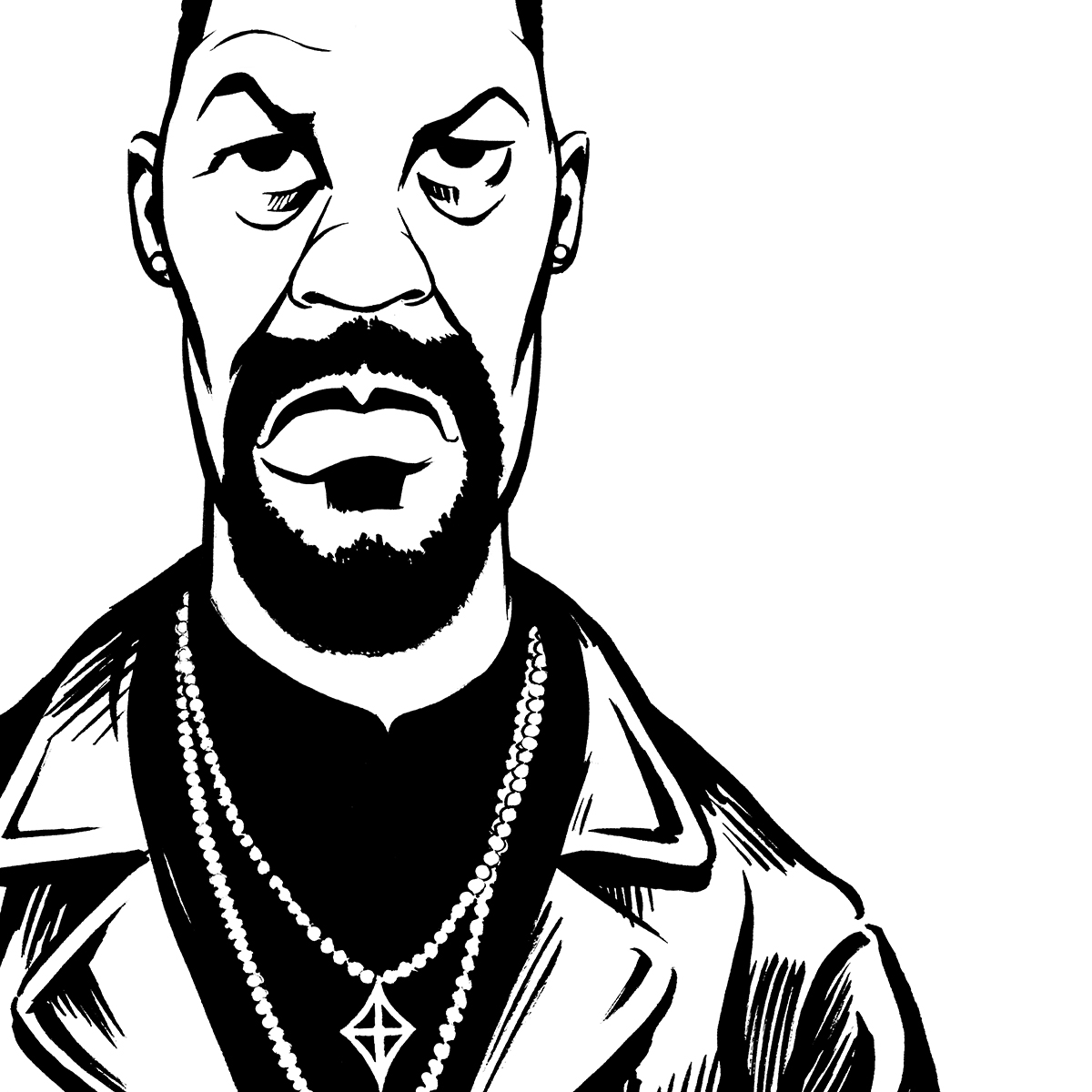 Denzel WashingtonDenzel Washington caricature - Ken Lowe Illustration