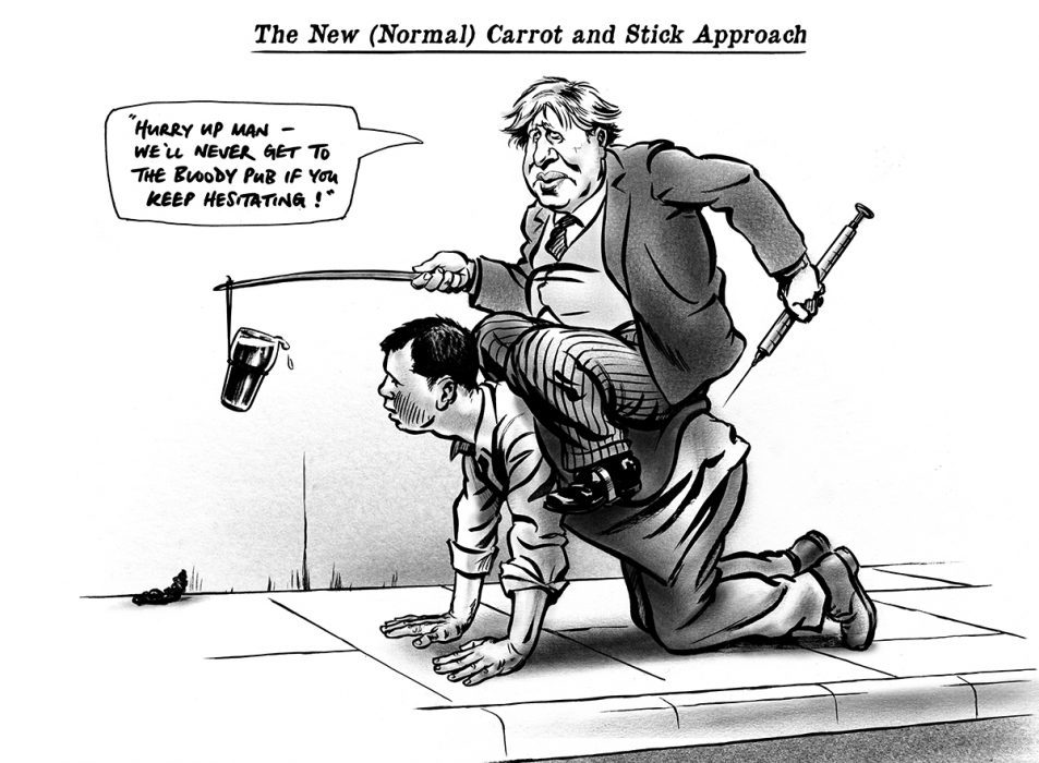 the-new-normal-carrot-and-stick-approach-ken-lowe-illustration